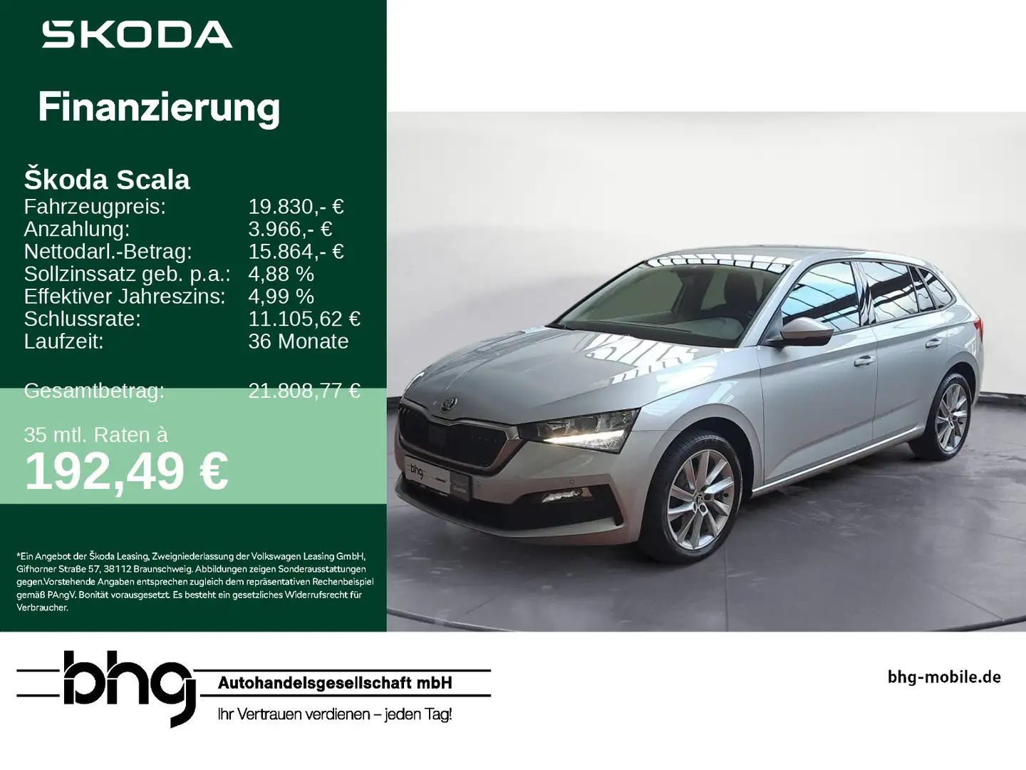 Skoda Scala 1.0 TSI Style Silber - 1