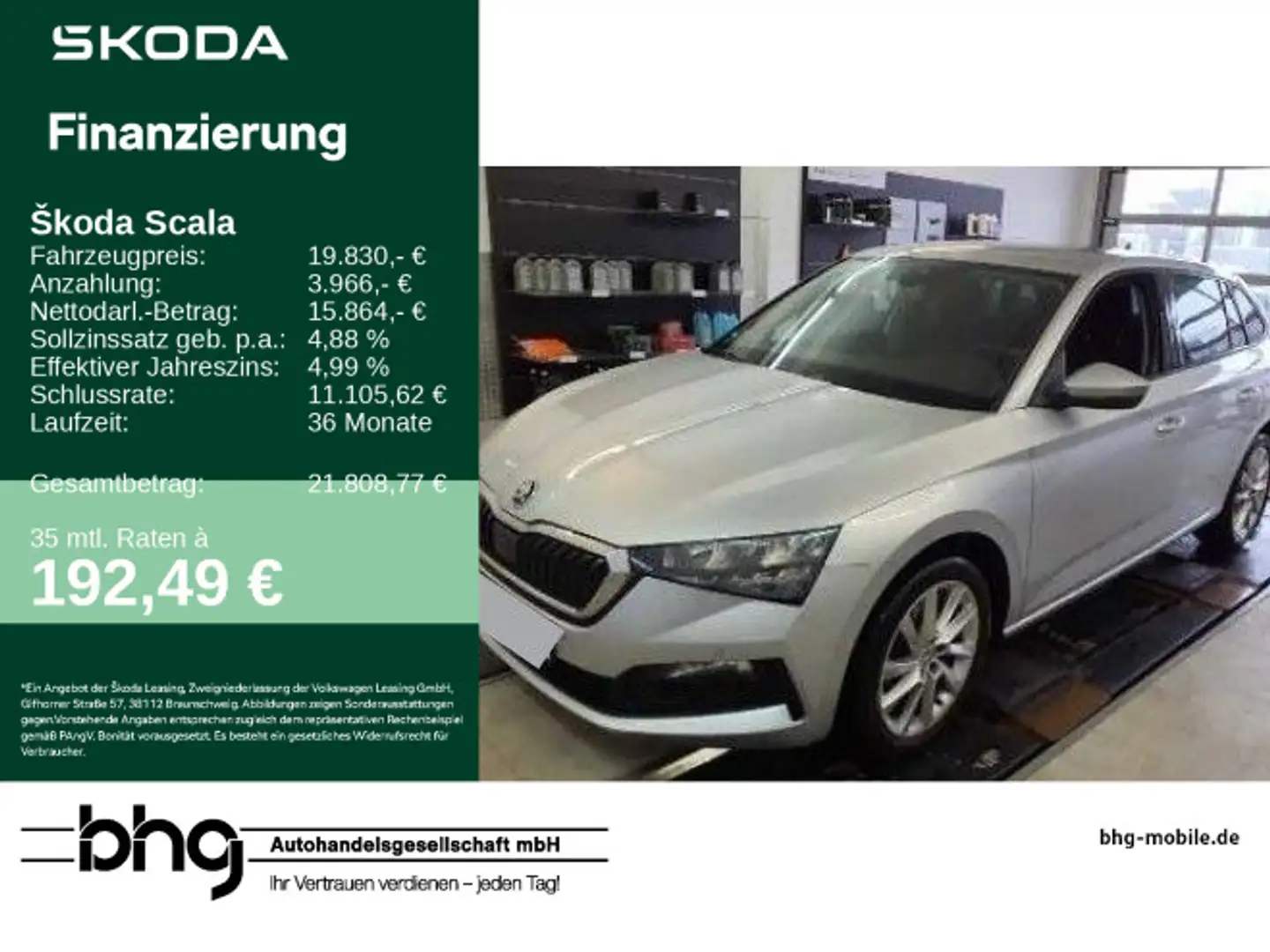 Skoda Scala 1.0 TSI Style Silber - 1