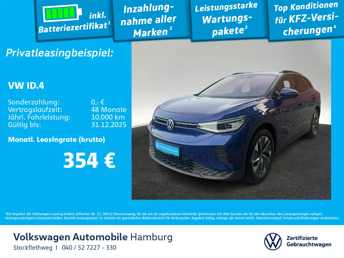 Volkswagen ID.4 Pure Performance ACC Keyless CarPlay Wärmep Blau - 1