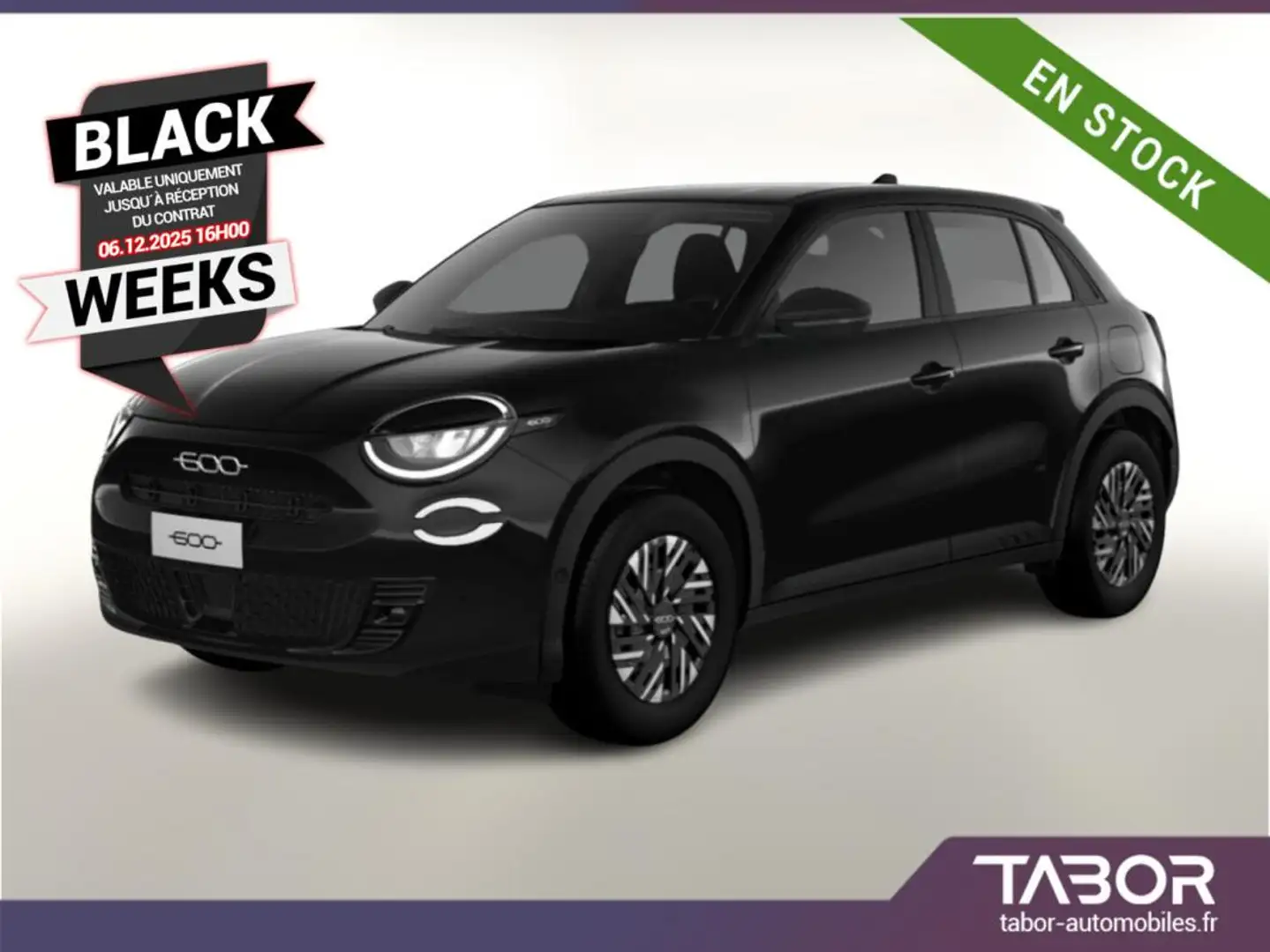 Fiat 600 600e RED LED PDC reg CarPlay 11kWOBC BT Noir - 1