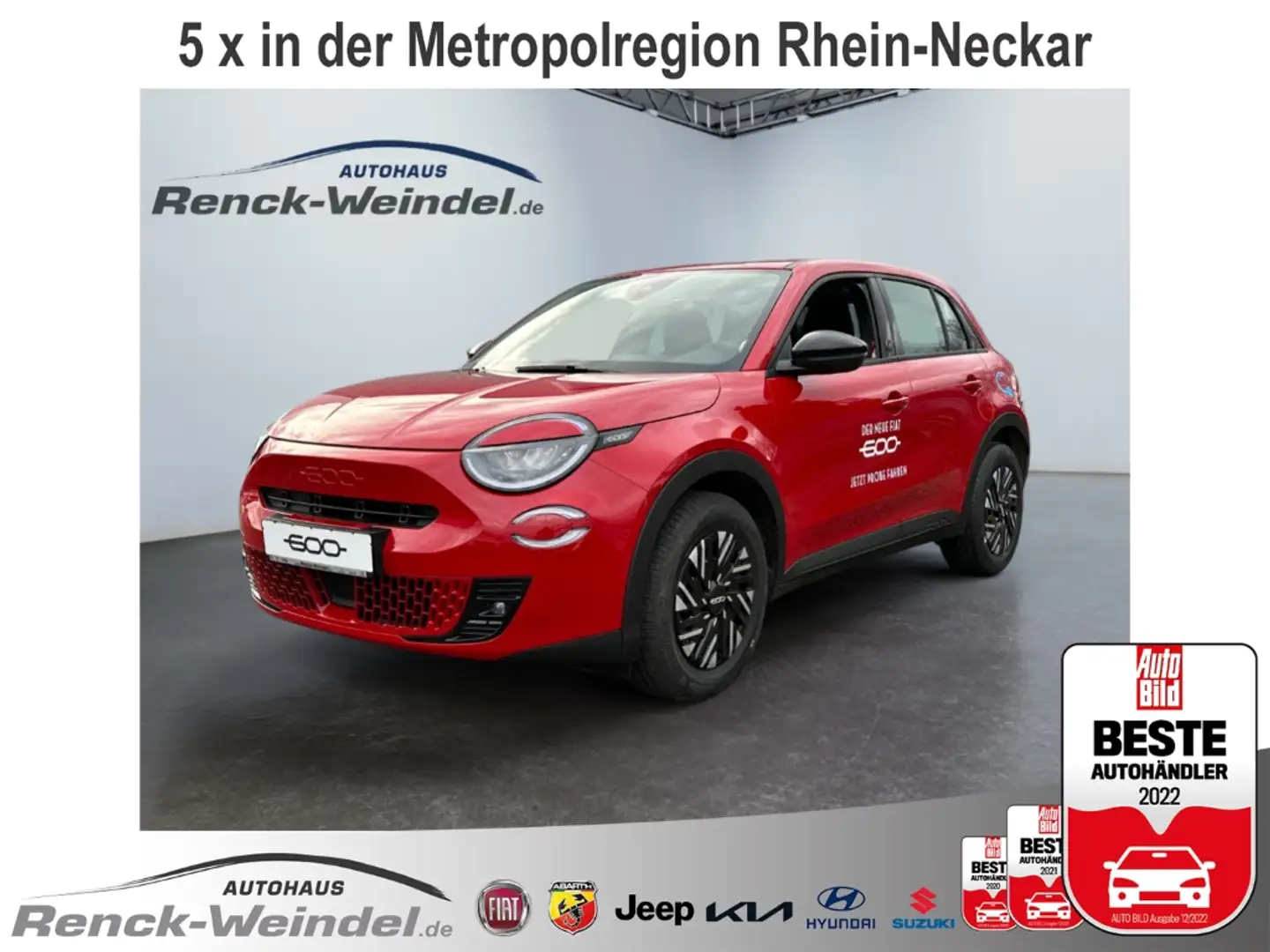 Fiat 600 RED PDC LED Lichtsensor Keyless Spurhalteass. Notb Rot - 1