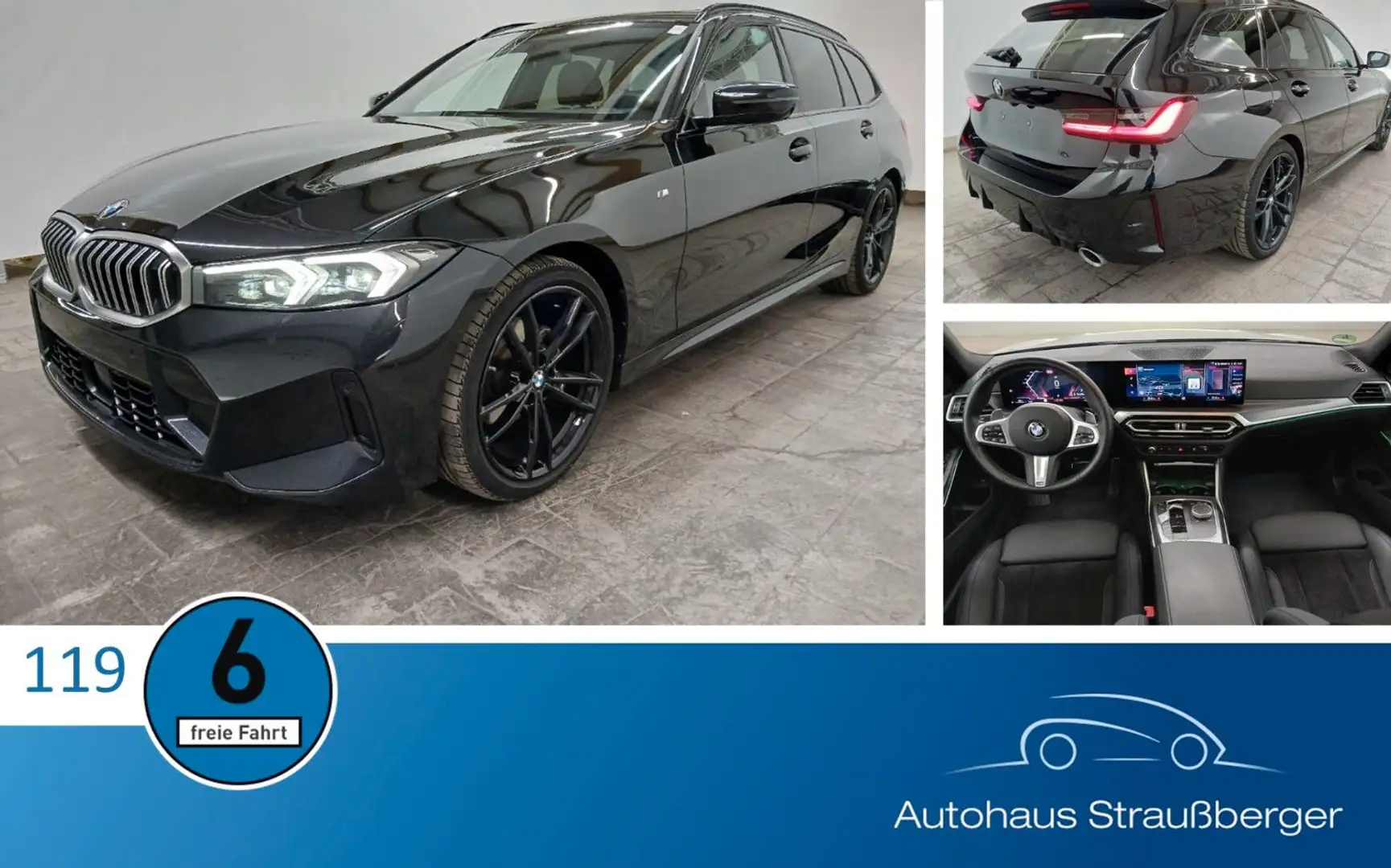 BMW 320 d Touring xDrive M Sport ACC PANO SHZ RFK QI Noir - 1