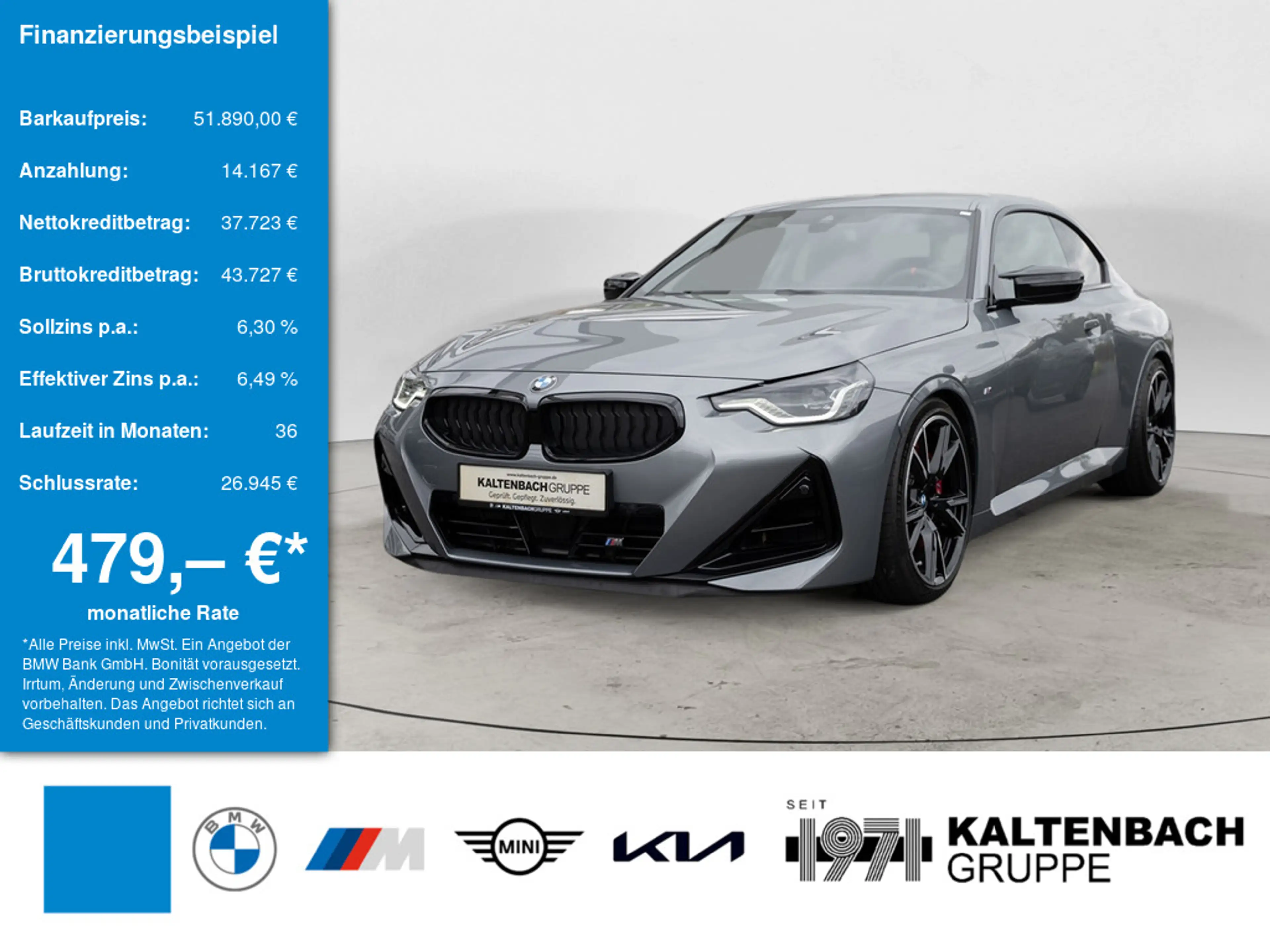 BMW 240 Mi xDrive NAVI H/K KAMERA LEDER SHZ PDC