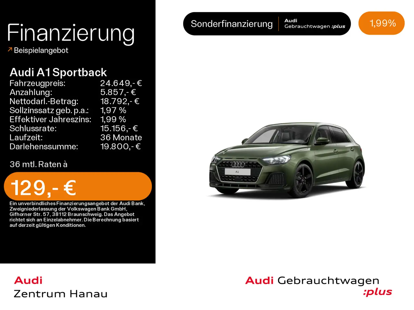 Audi A1 30 TFSI advanced*NAVI-PLUS*LED*SHZ* Grün - 1