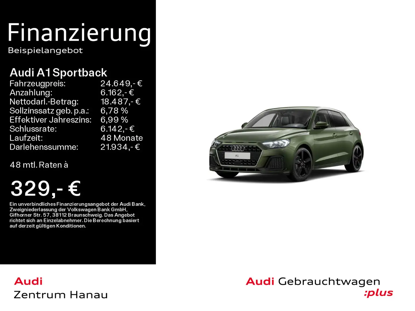 Audi A1 30 TFSI advanced*NAVI-PLUS*LED*SHZ* Grün - 1