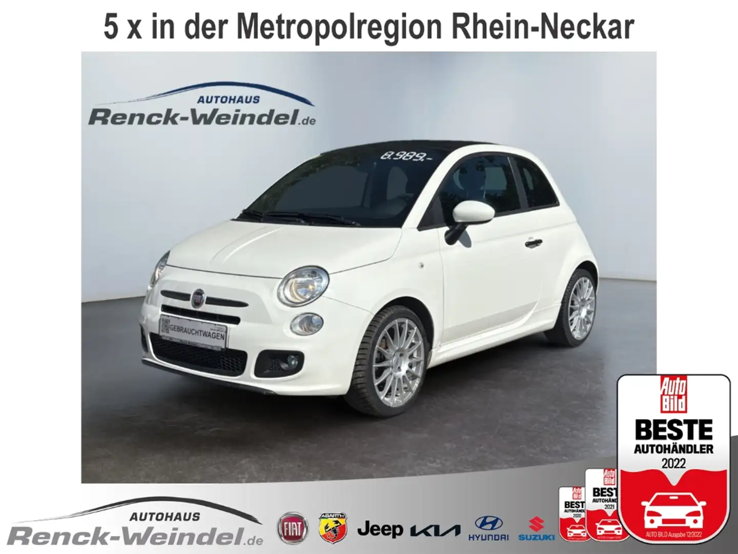 Fiat 500C Sport 1.2 Sportpaket Faltdach Leder SD Tel.-Vorb. Blanc - 1