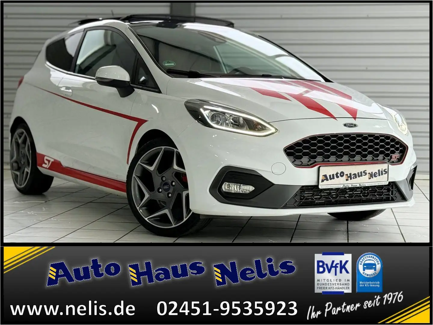 Ford Fiesta ST 1,5 EcoBoost R-Cam DAB Panorama Assist Blanc - 1