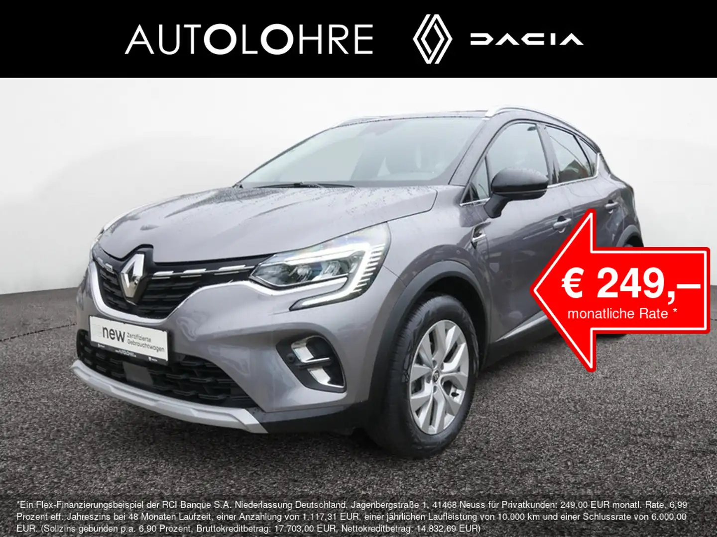 Renault Captur Intens TCe 130 SHZ KAMERA NAVI AHK LED Gris - 1