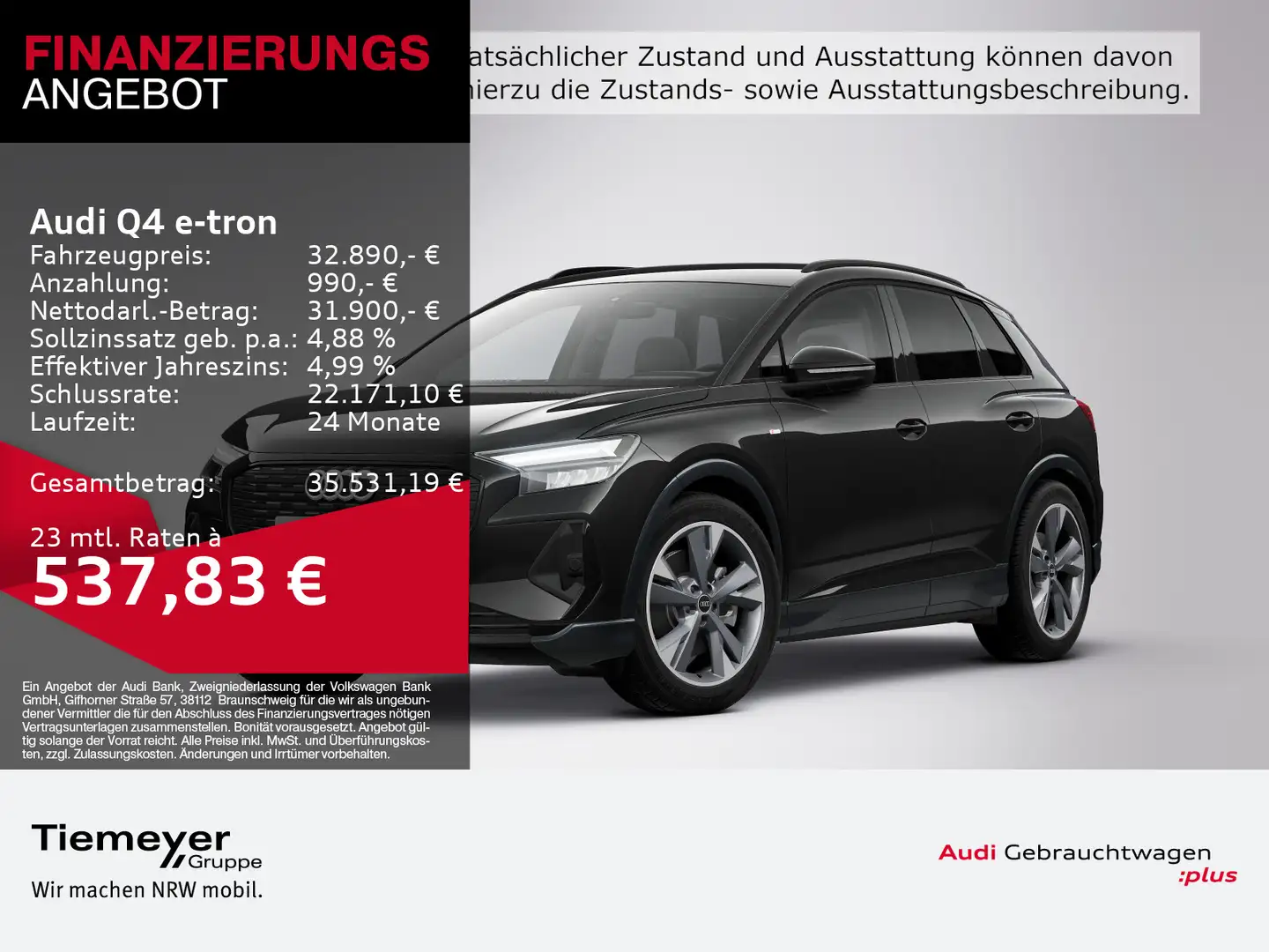 Audi Q4 e-tron S LINE STDHZG KLIMA LM20 Schwarz - 1