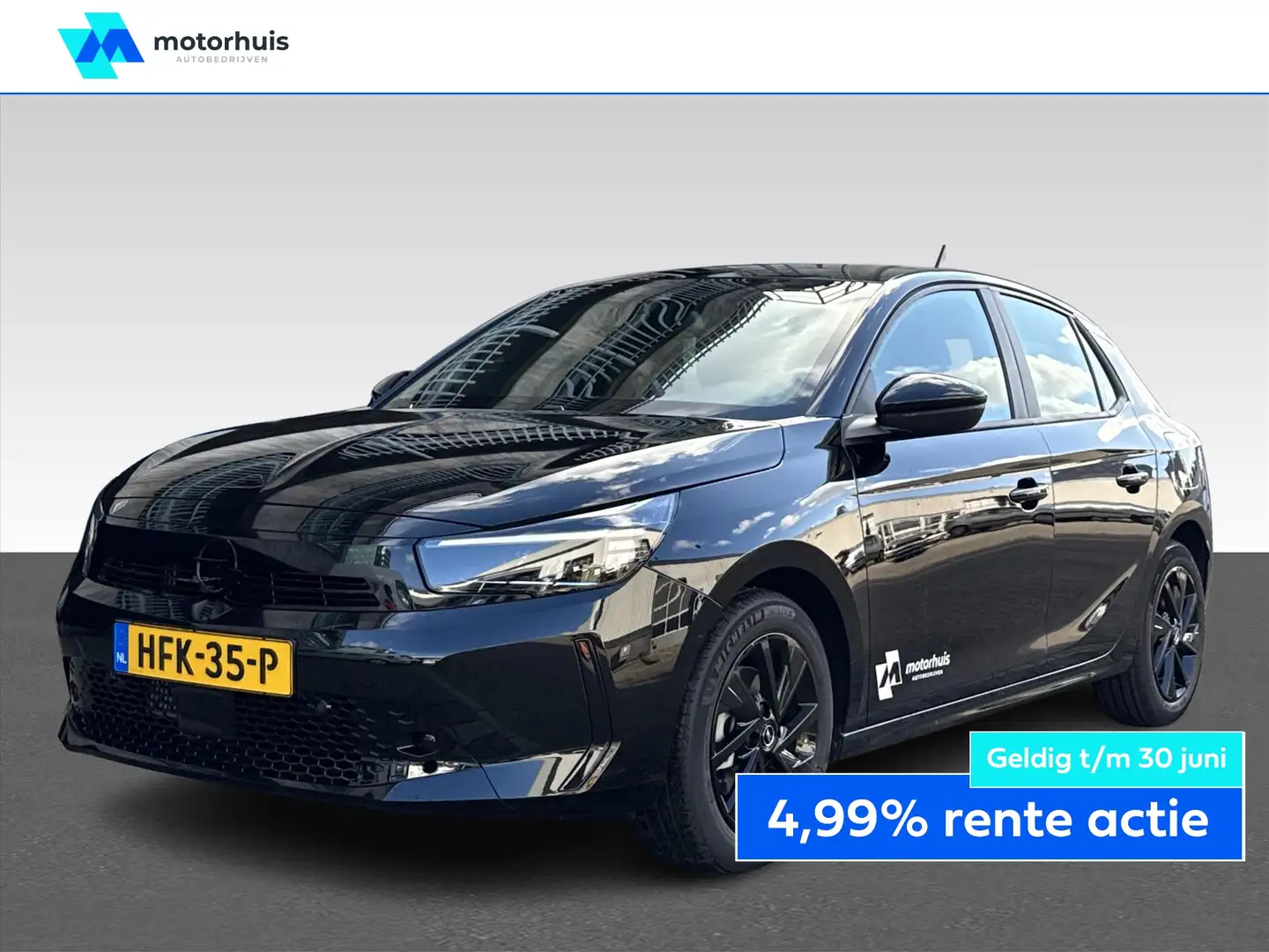 Opel Corsa 1.2 TURBO 100PK YES AIRCO TEL CRUISE CARPLAY PDC B Zwart - 1