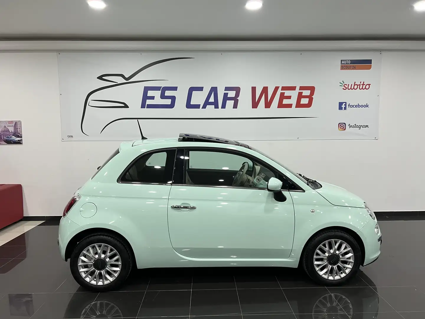 Fiat 500 1.2 Lounge DUALOGIC 69cv - NEO PATENTATI Vert - 2