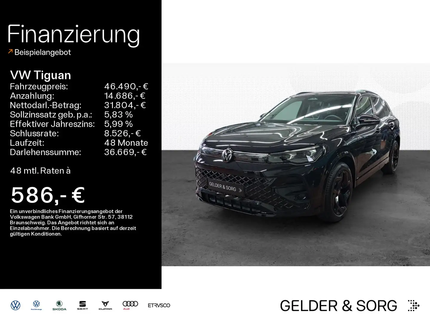 Volkswagen Tiguan R-Line 2.0 TDI*IQ.DRIVE*IQ.LIGHT*ACC*NAVI Zwart - 1