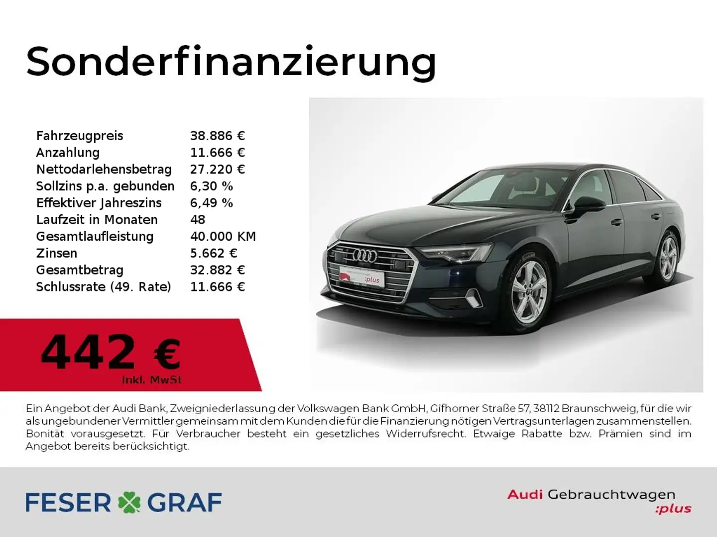 Audi A6 Lim. 50 TFSI e Matrix/Hud/Pano/ACC/18 Zoll Blau - 1