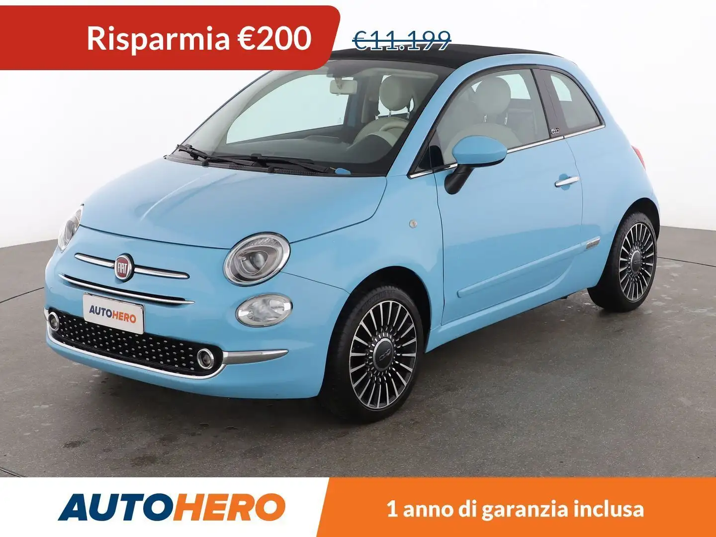 Fiat 500C 1.2 Lounge Albastru - 1