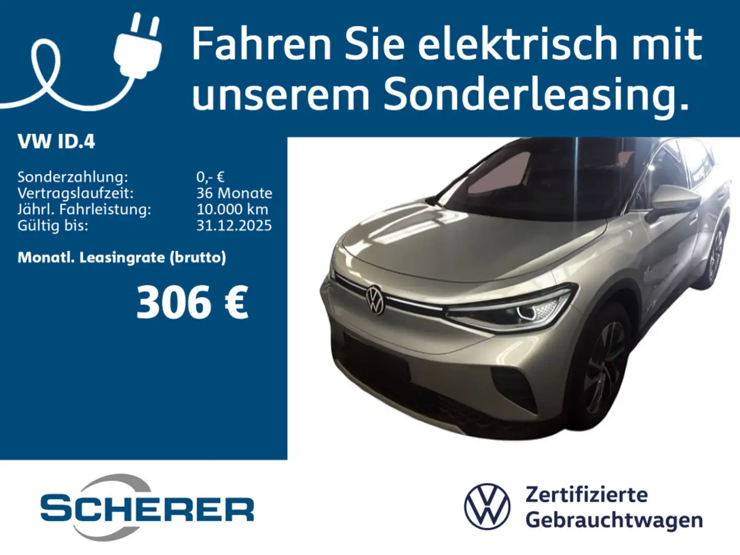 Volkswagen ID.4 Pure Perf. *5Ja. Gar.* MATRIX WäPu. ACC Silber - 1