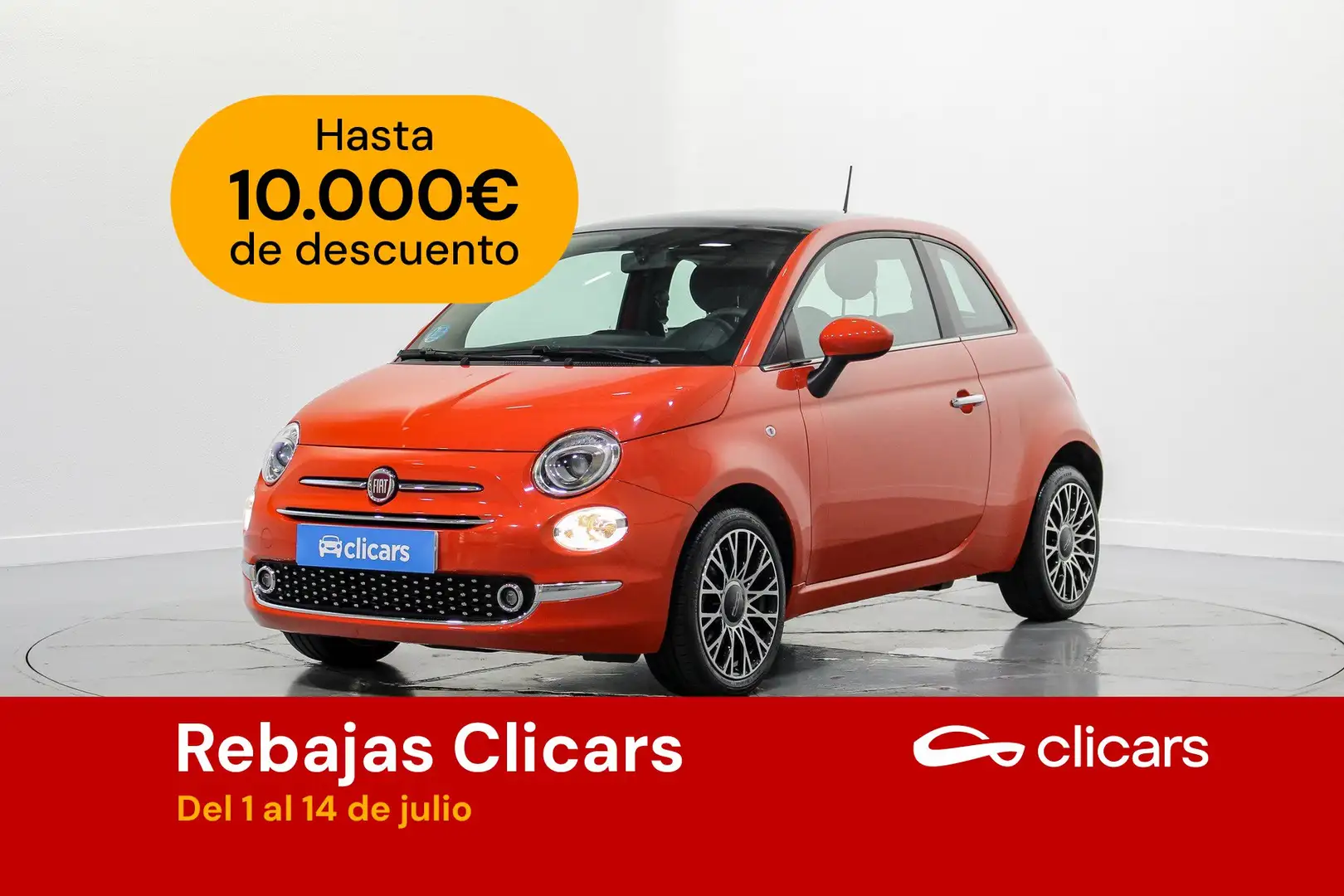 Fiat 500 1.0 Hybrid Monotrim 52kW Oranje - 1