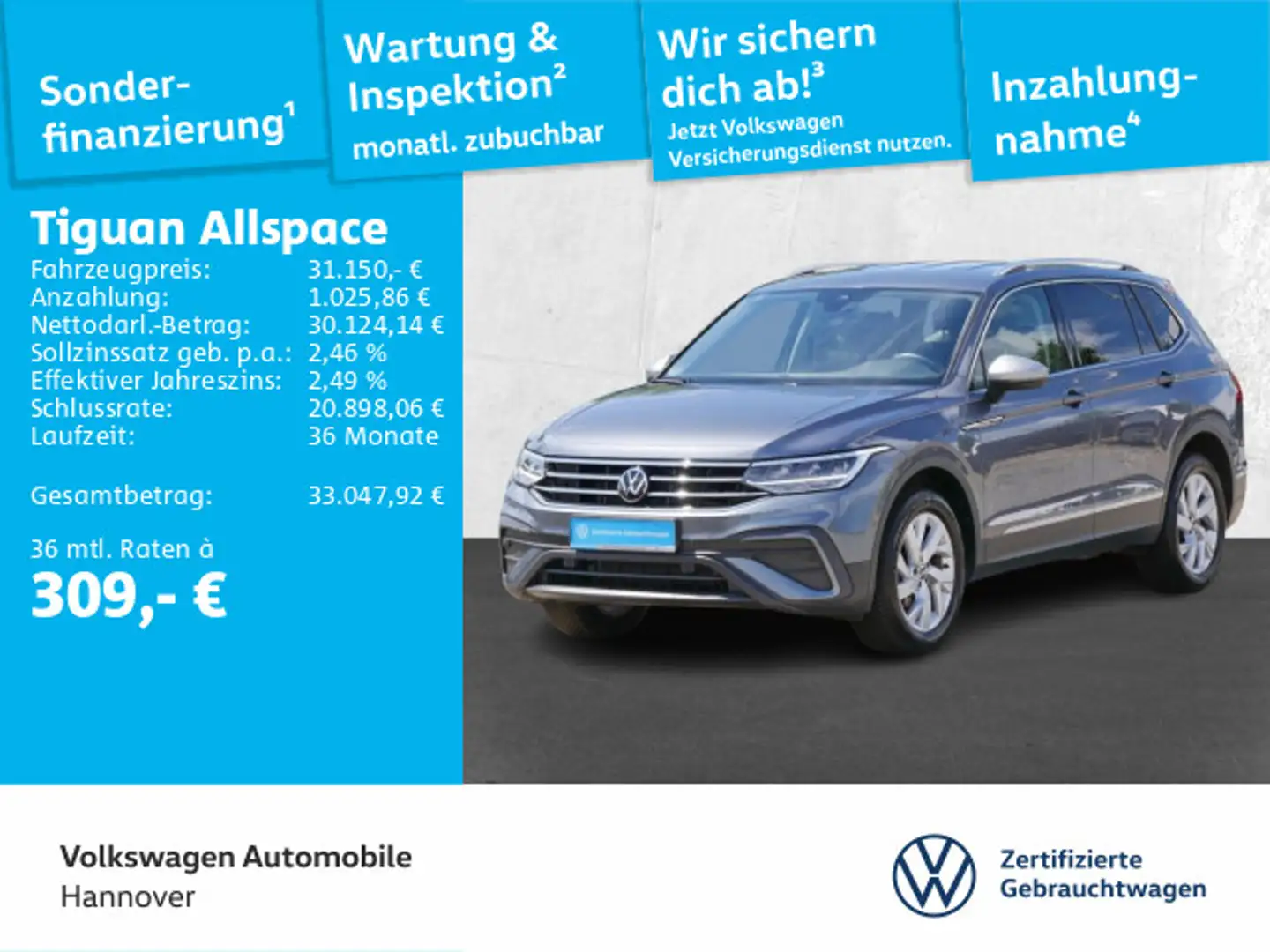 Volkswagen Tiguan Allspace 1.5 TSI DSG Grau - 1