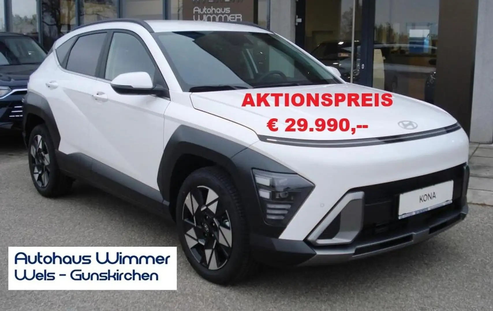 Hyundai KONA GO Plus 1,6 T-GDi 2WD Automat. Toter-Winkel-A Weiß - 1