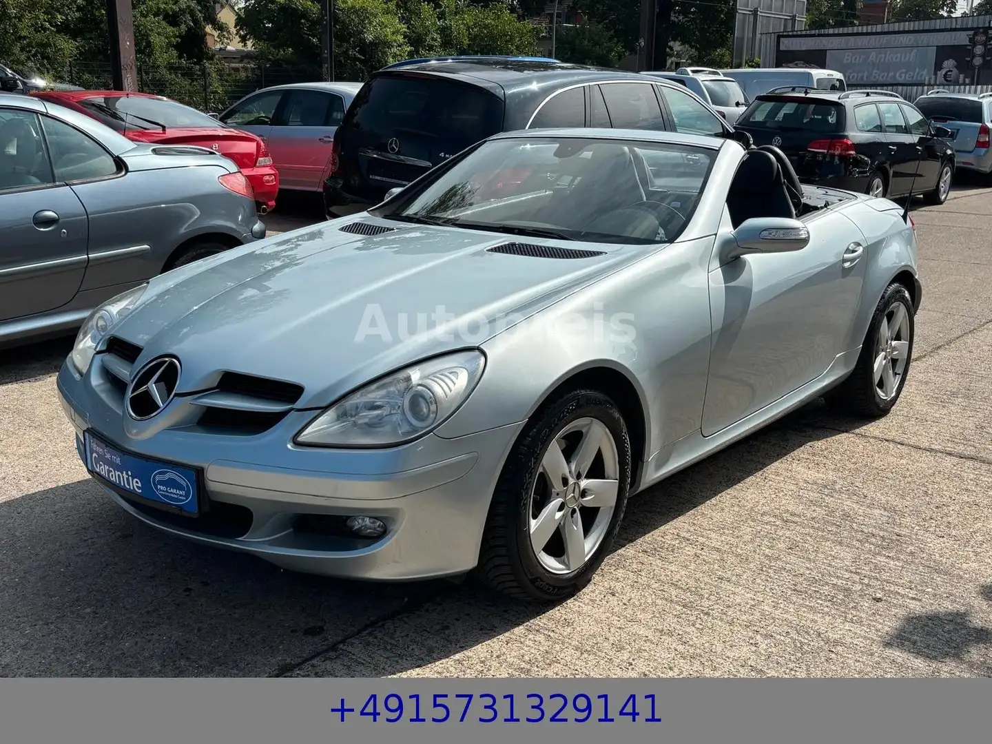Mercedes-Benz SLK 200 Kompressor Cabrio Klima Leder Navi SHZ Silber - 1