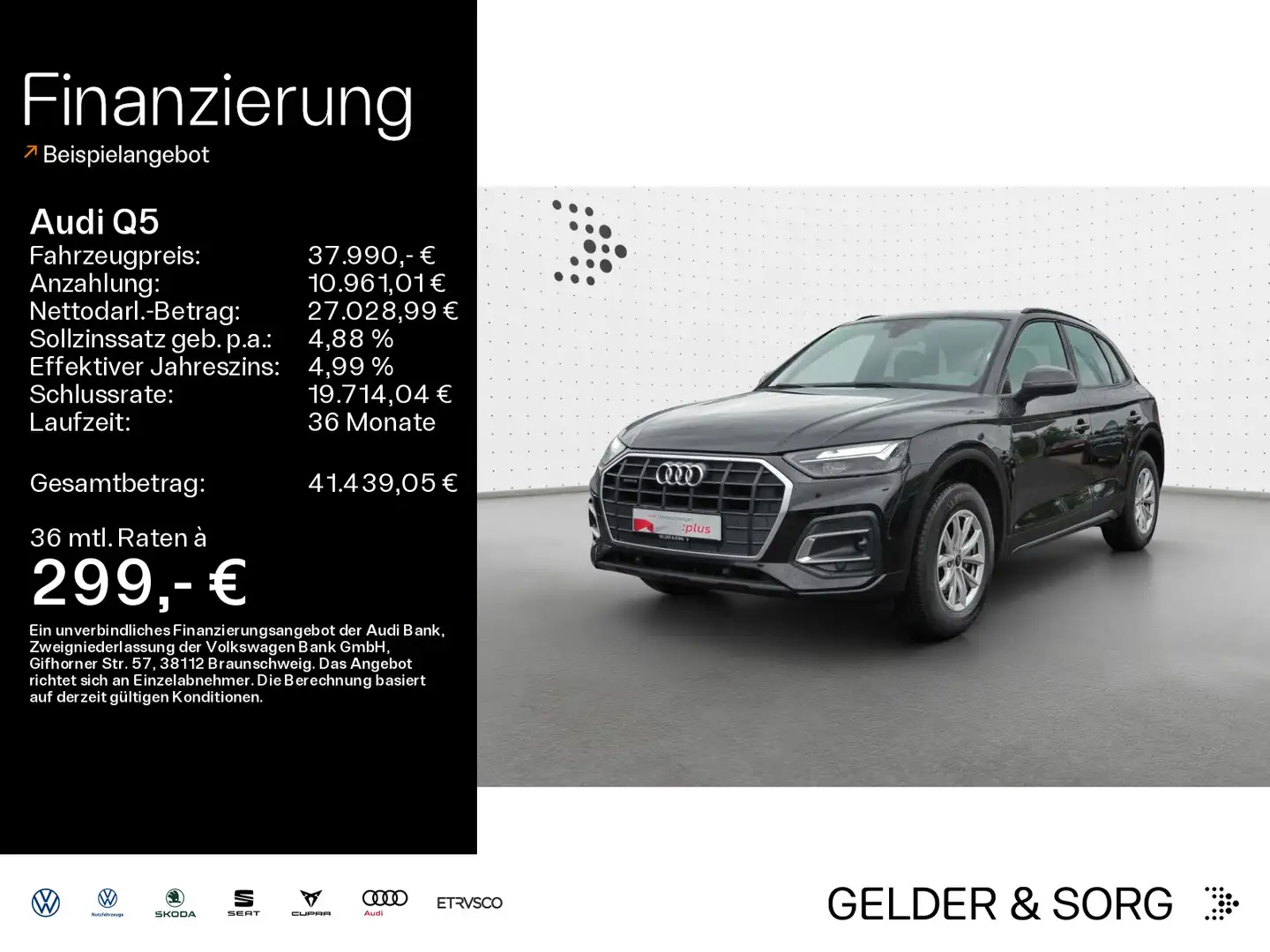Audi Q5 40 TDI 4x4 S line (Int) LED*DAB*Virtual*Light Schwarz - 1