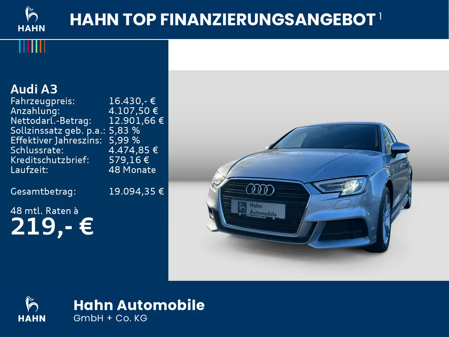 Audi A3 1.5TSI Limousine S-line Navi PDC Xenon Sitzh Zilver - 2