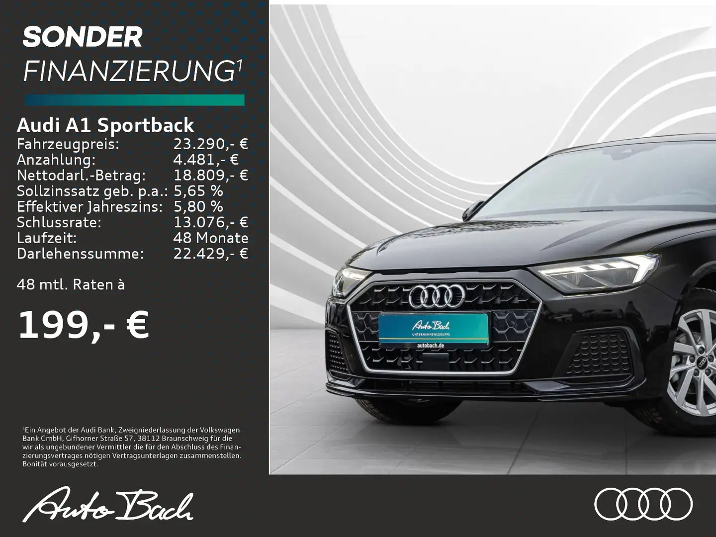 Audi A1 advanced 25TFSI LED virtual EPH DAB Noir - 1
