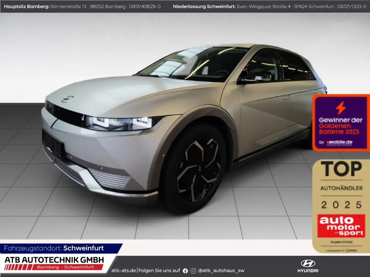 Hyundai IONIQ 5 77,4 kWh UNIQ 99,2% SOH HUD El. Fondsitzverst. Nav Gold - 1