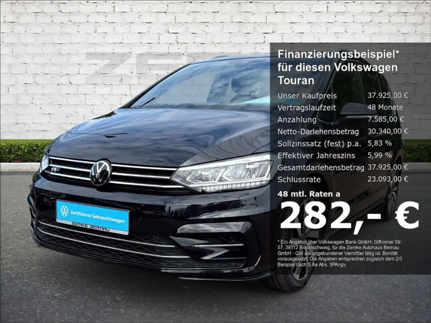 Volkswagen Touran 1.5 TSI DSG Highline R-line Sportpaket Navi Digita Zwart - 1