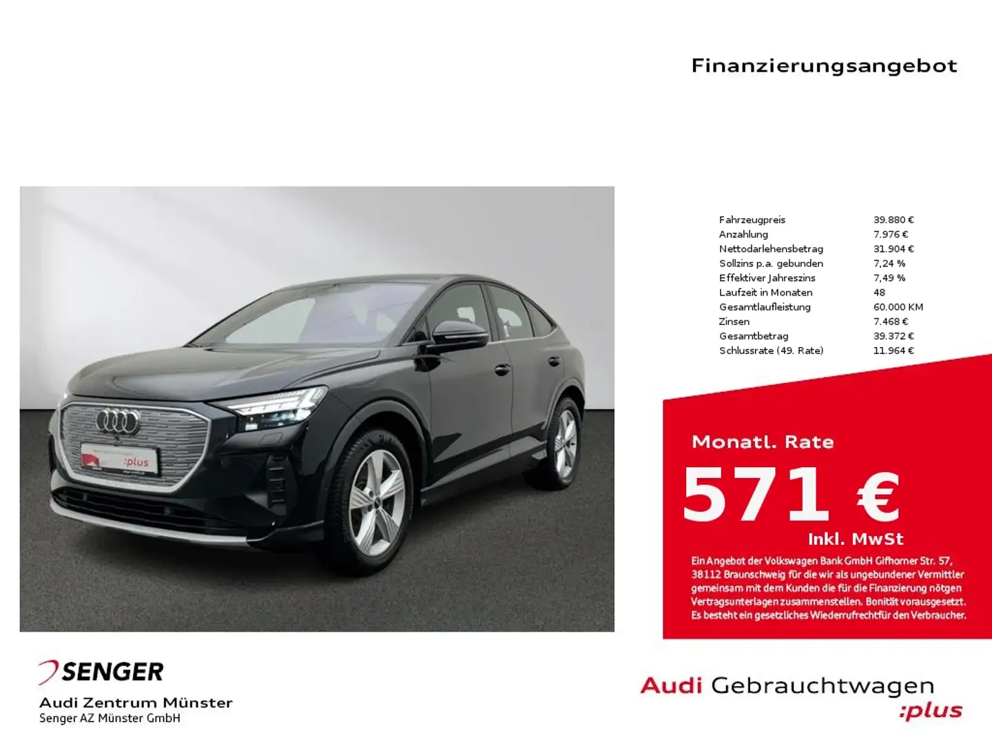 Audi Q4 e-tron Sportback 50 quattro MMI Matrix HUD Schwarz - 1