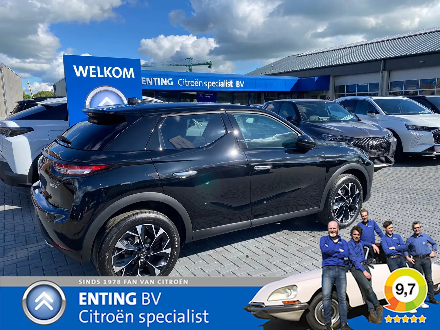 DS Automobiles DS 3 1.2 Hybrid 145 ETOILE LEER 360 CAMERA NAVI NIEUW Zwart - 2