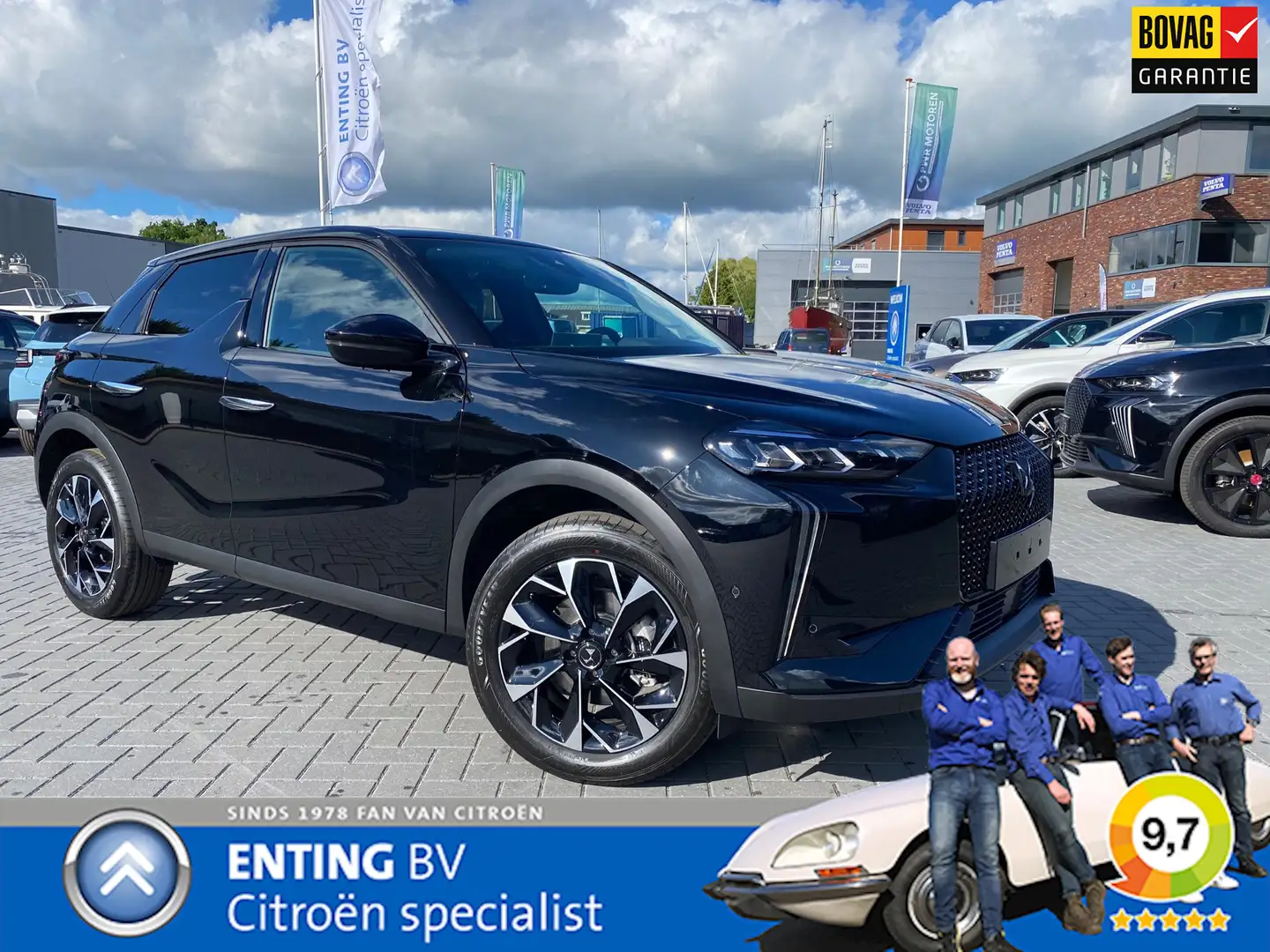 DS Automobiles DS 3 1.2 Hybrid 145 ETOILE LEER 360 CAMERA NAVI NIEUW Zwart - 1