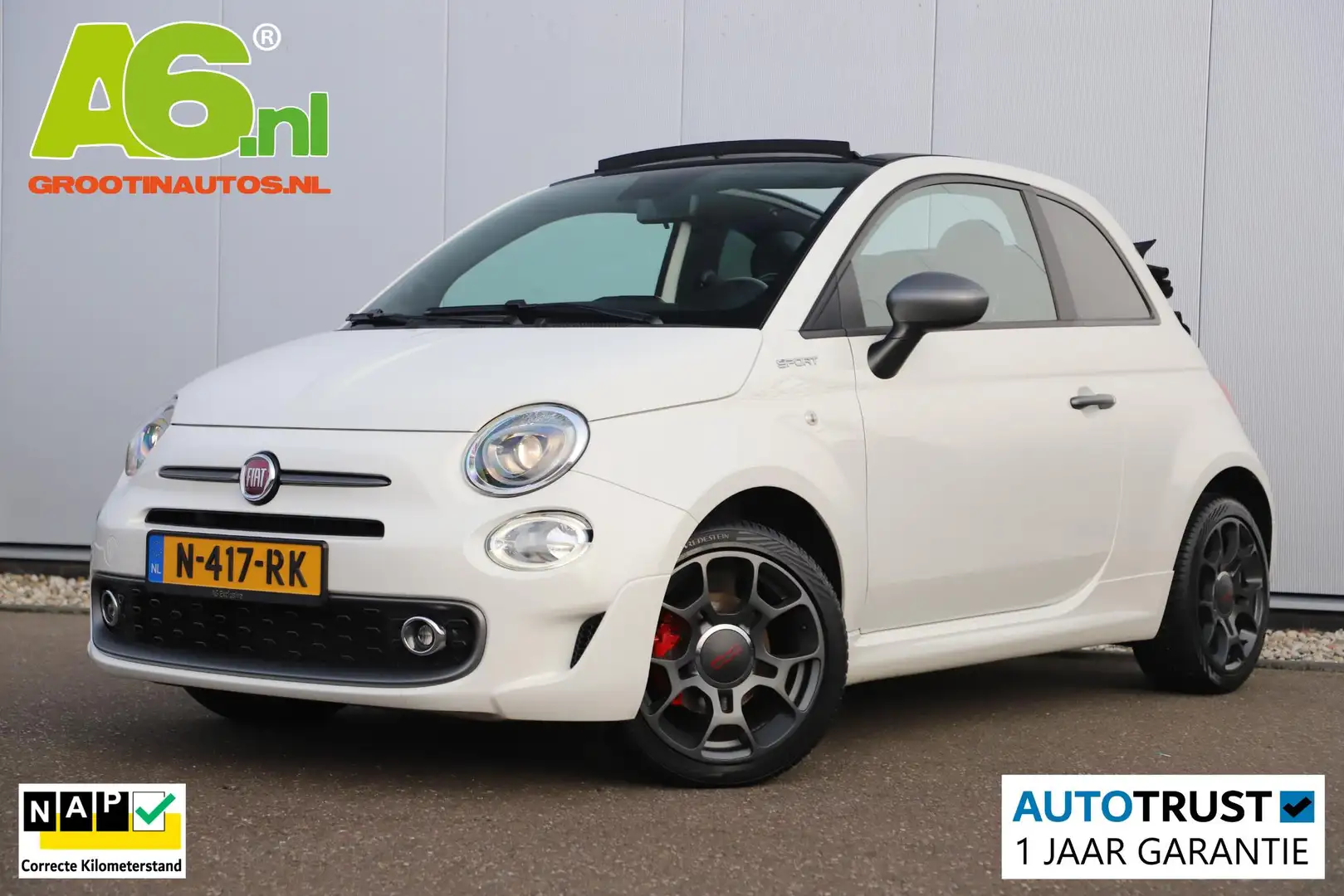 Fiat 500C 1.0 Hybrid Sport Cabrio 16 inch LMV Half Leder Nav Blanc - 1