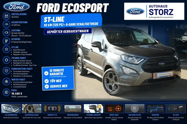Ford EcoSport ST Line TECHNIK PAKET|FAHRASSISTENZ PAKET|WINTER P