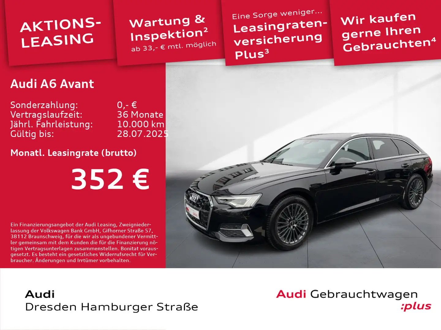 Audi A6 40TDI advanced quatt. Matrix Navi Leder Schwarz - 1