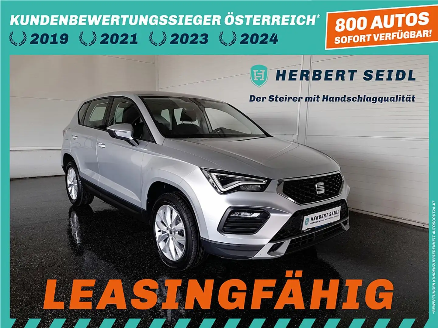 SEAT Ateca Style 2,0 TDI *VOLL-LED / NAVI / TEMPOMAT / PDC... Silber - 1