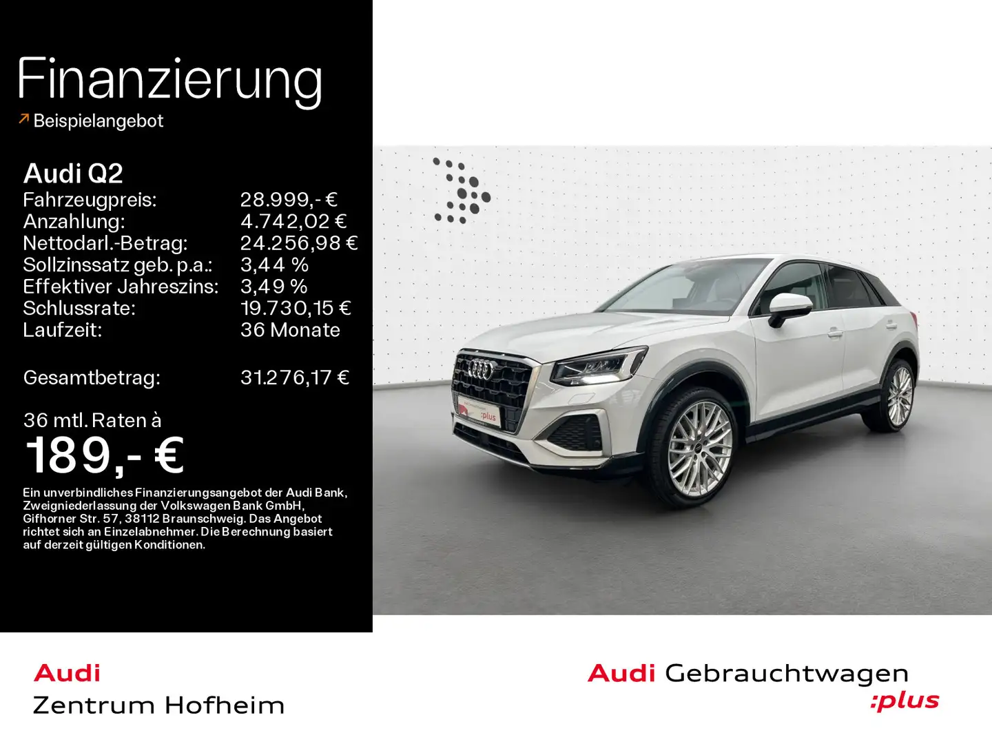 Audi Q2 35 TFSI Advanced S tro*LED*Virtual*Navi+*Spor Weiß - 1