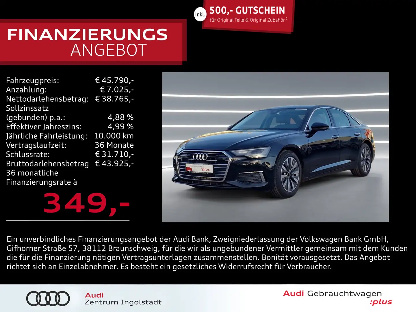 Audi A6 Limousine 45 TFSI qu STHZG Massage ACC Design Schwarz - 1