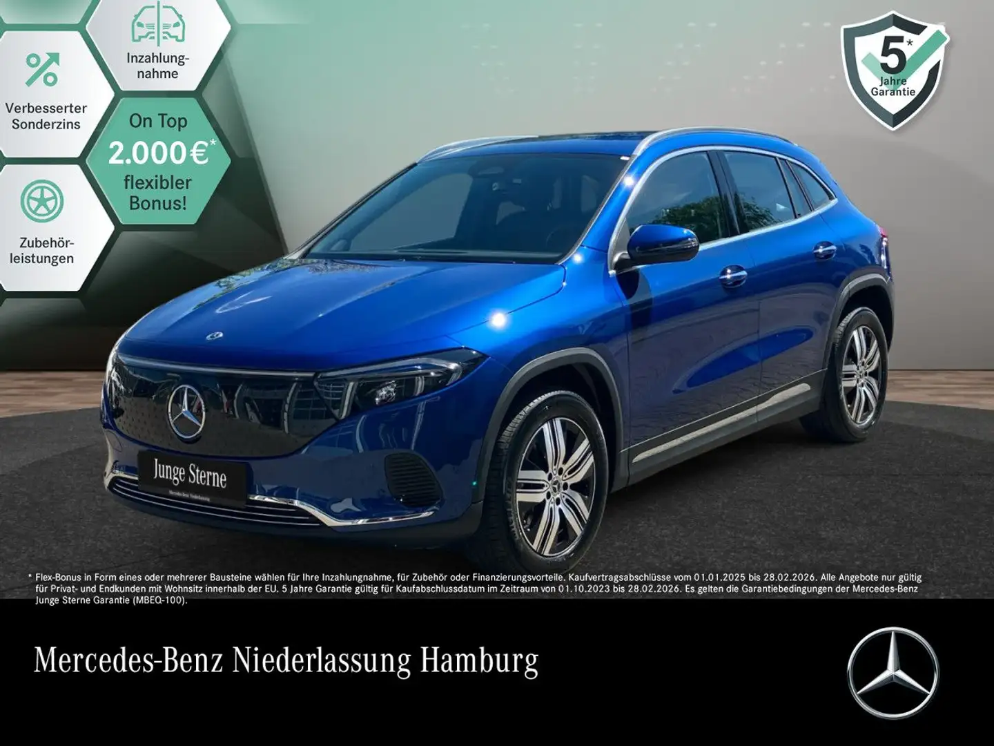 Mercedes-Benz EQA 300 4M PROG+PLUS-PAKET+KAMERA+KEYLESS+SPUR Blau - 1