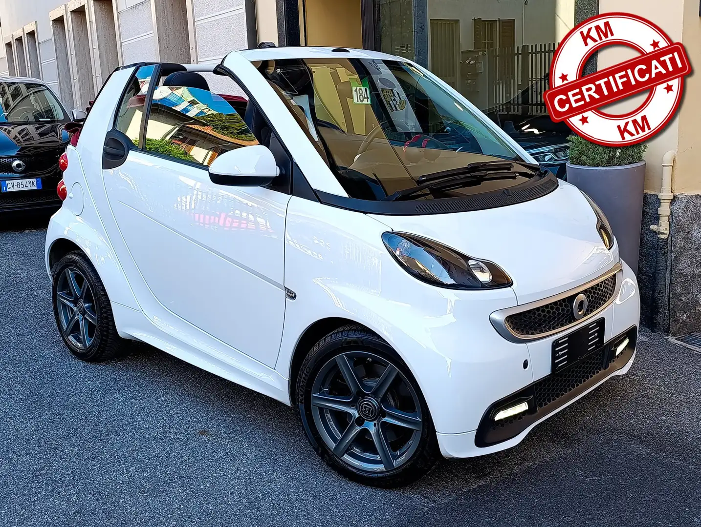 smart forTwo Cabrio 1.0 turbo 84cv FL - capote rossa - Blanc - 1