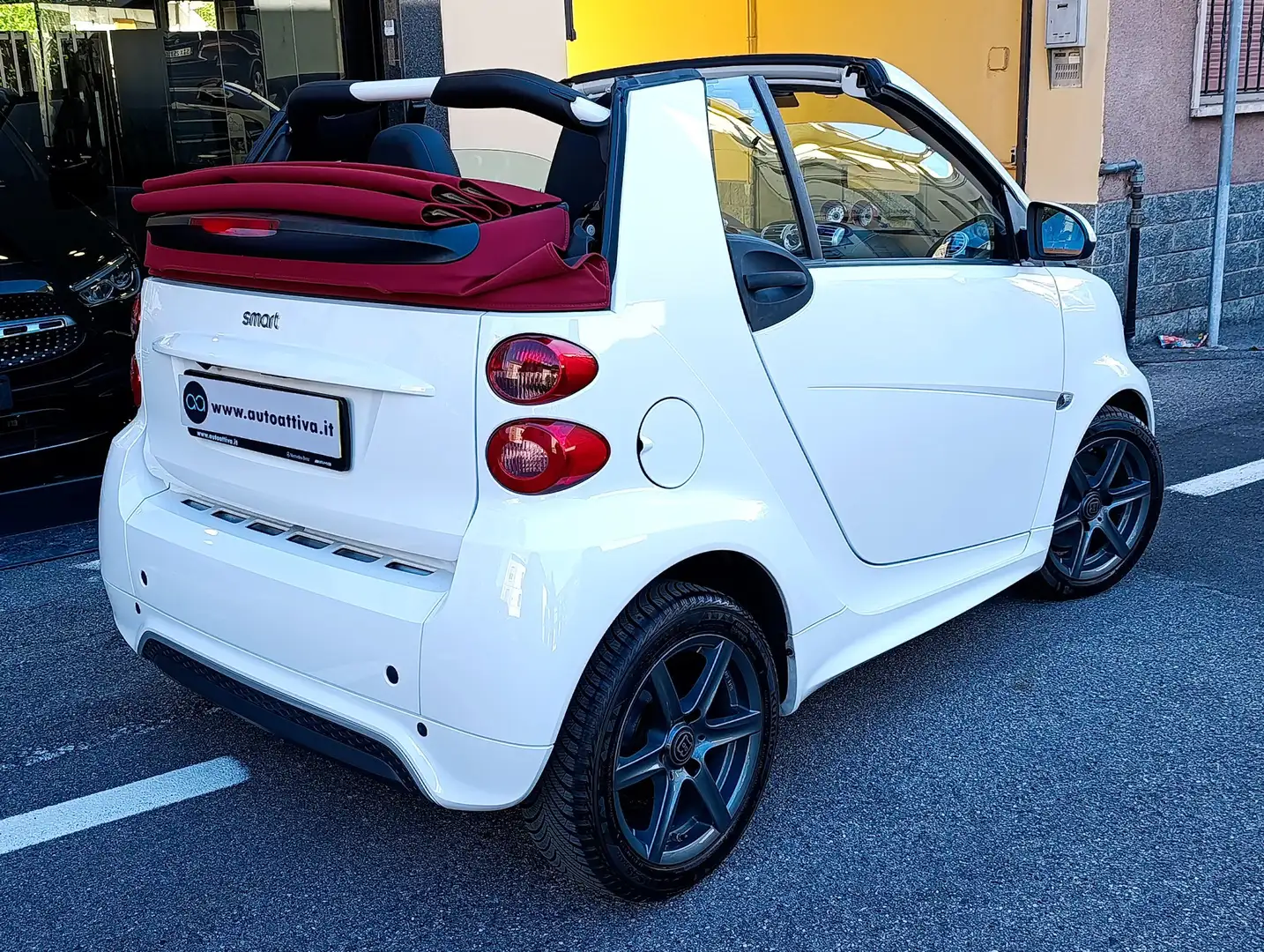 smart forTwo Cabrio 1.0 turbo 84cv FL - capote rossa - Blanc - 2