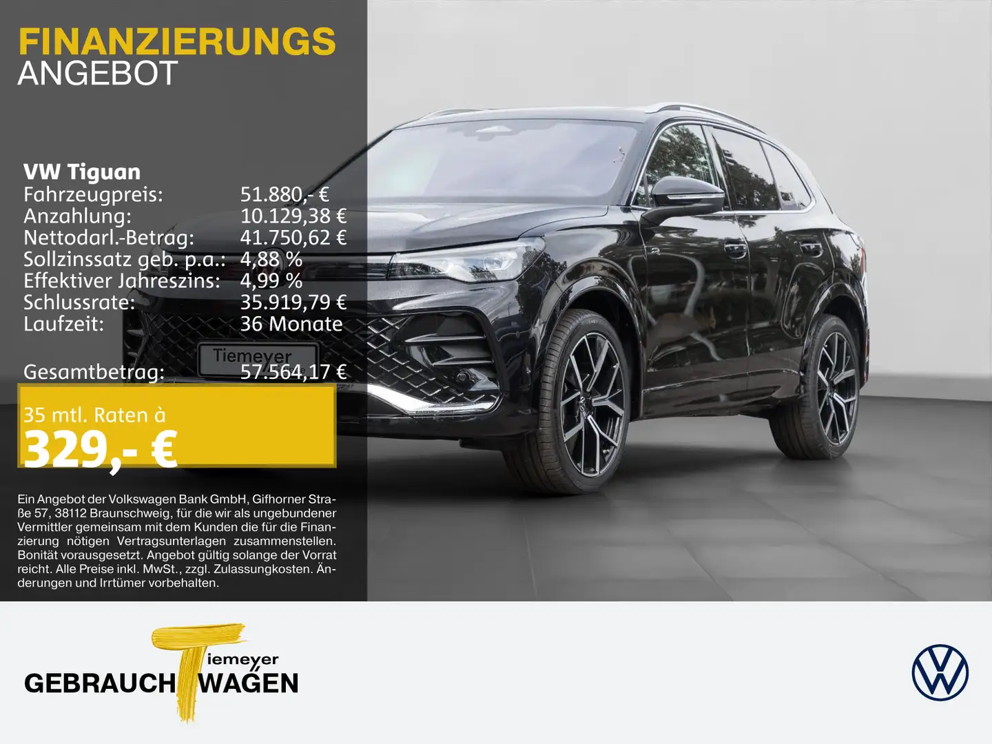 Volkswagen Tiguan 1.5 eTSI DSG R-LINE AREA VIEW PANO STHZ H Schwarz - 1