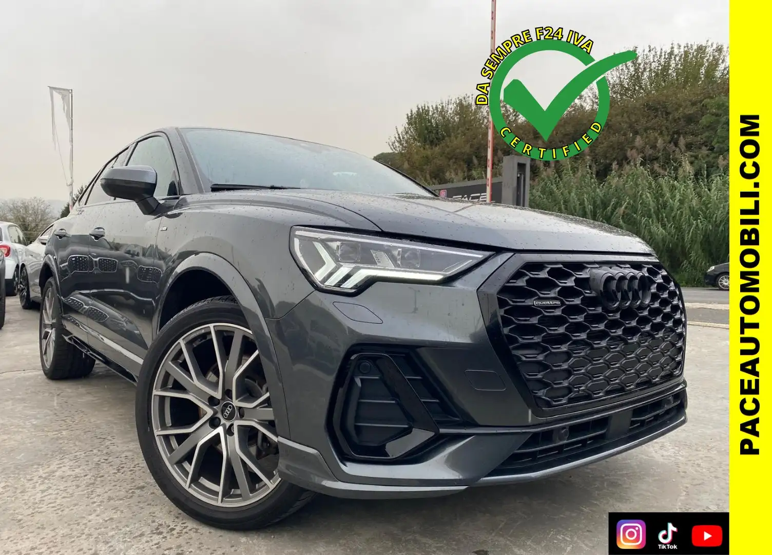 Audi Q3 35D SPB S LINE SLINE S-LINE TETTO 20"SPORTBACK PDC Grigio - 1