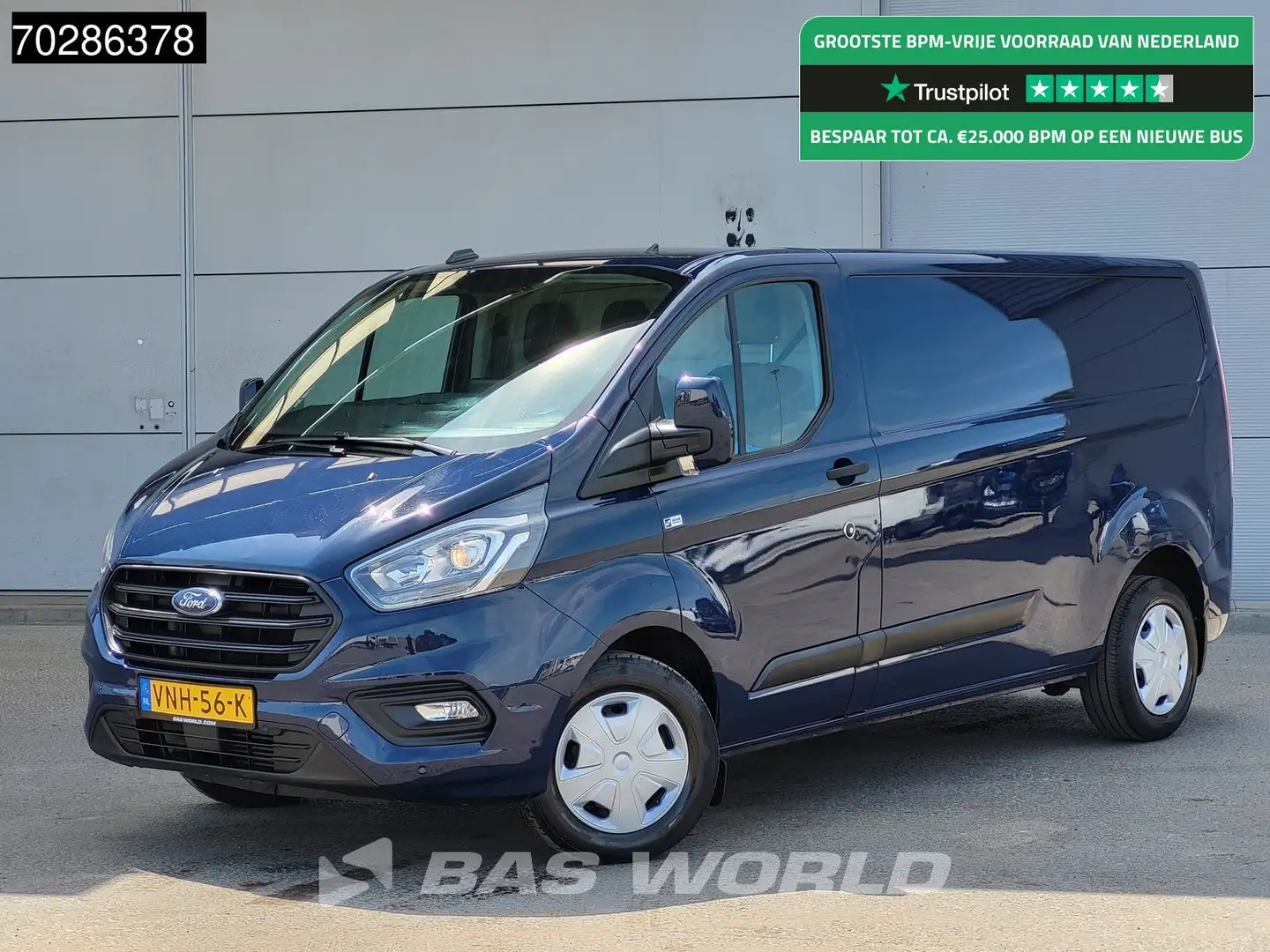 Ford Transit Custom 130PK Automaat L2H1 LED Navi Airco Cruise Parkeers Blauw - 1