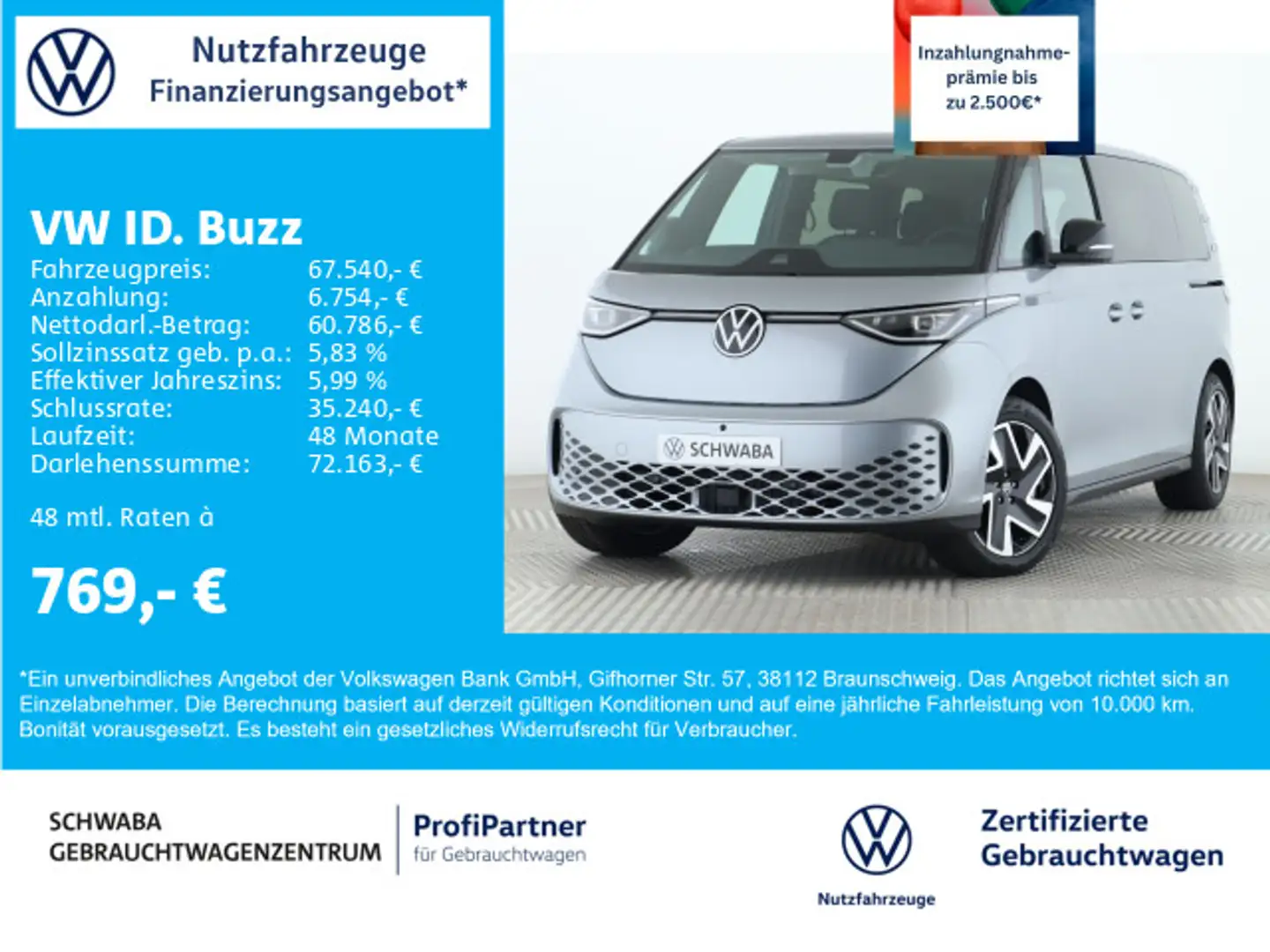 Volkswagen ID. Buzz Pro *LR 7- sitzer*AHK*ACC*PANO*NAVI*20* Plateado - 1