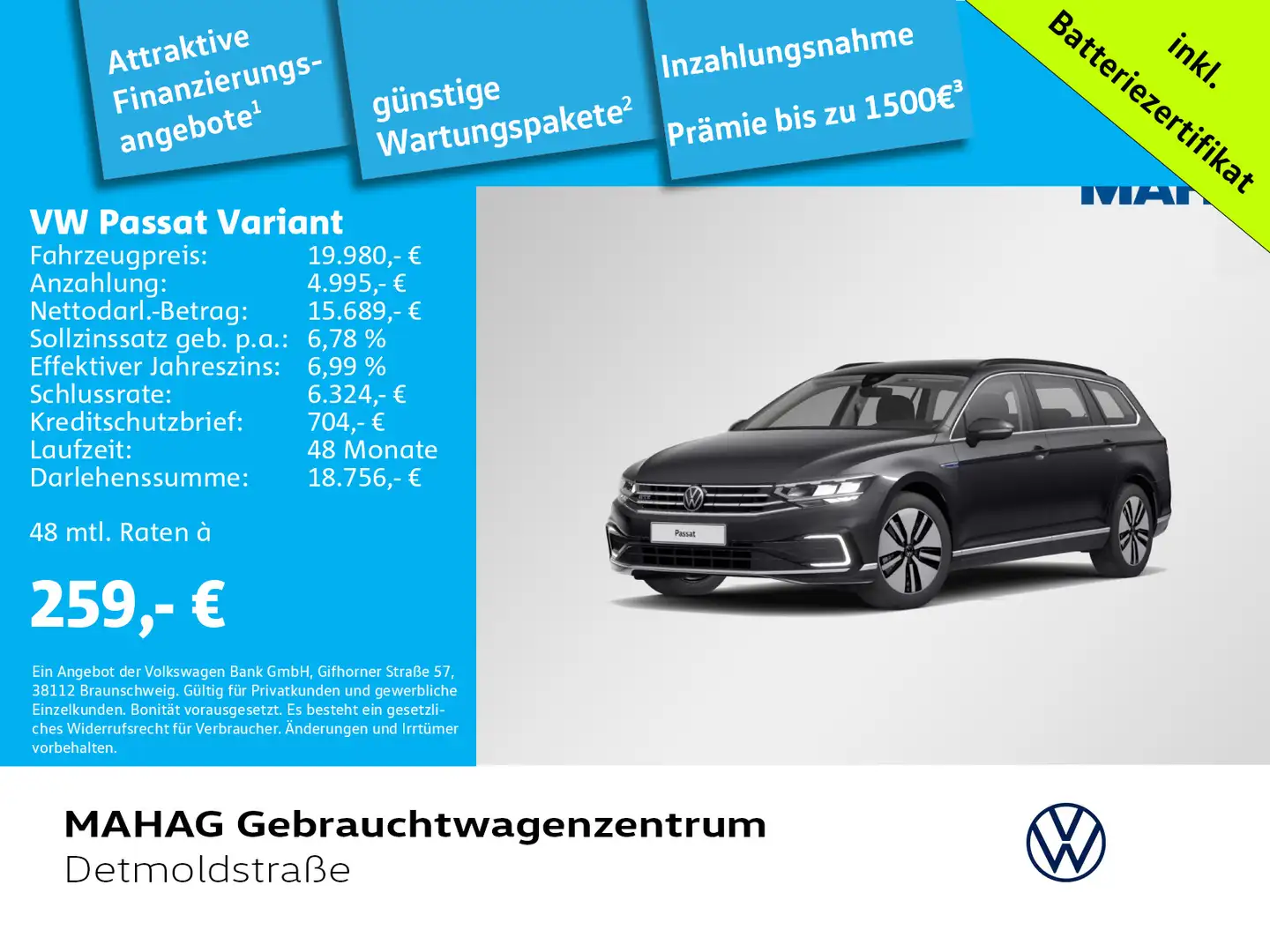 Volkswagen Passat Variant GTE 1.4 TSI eHybrid LED Navi Rear Grau - 1