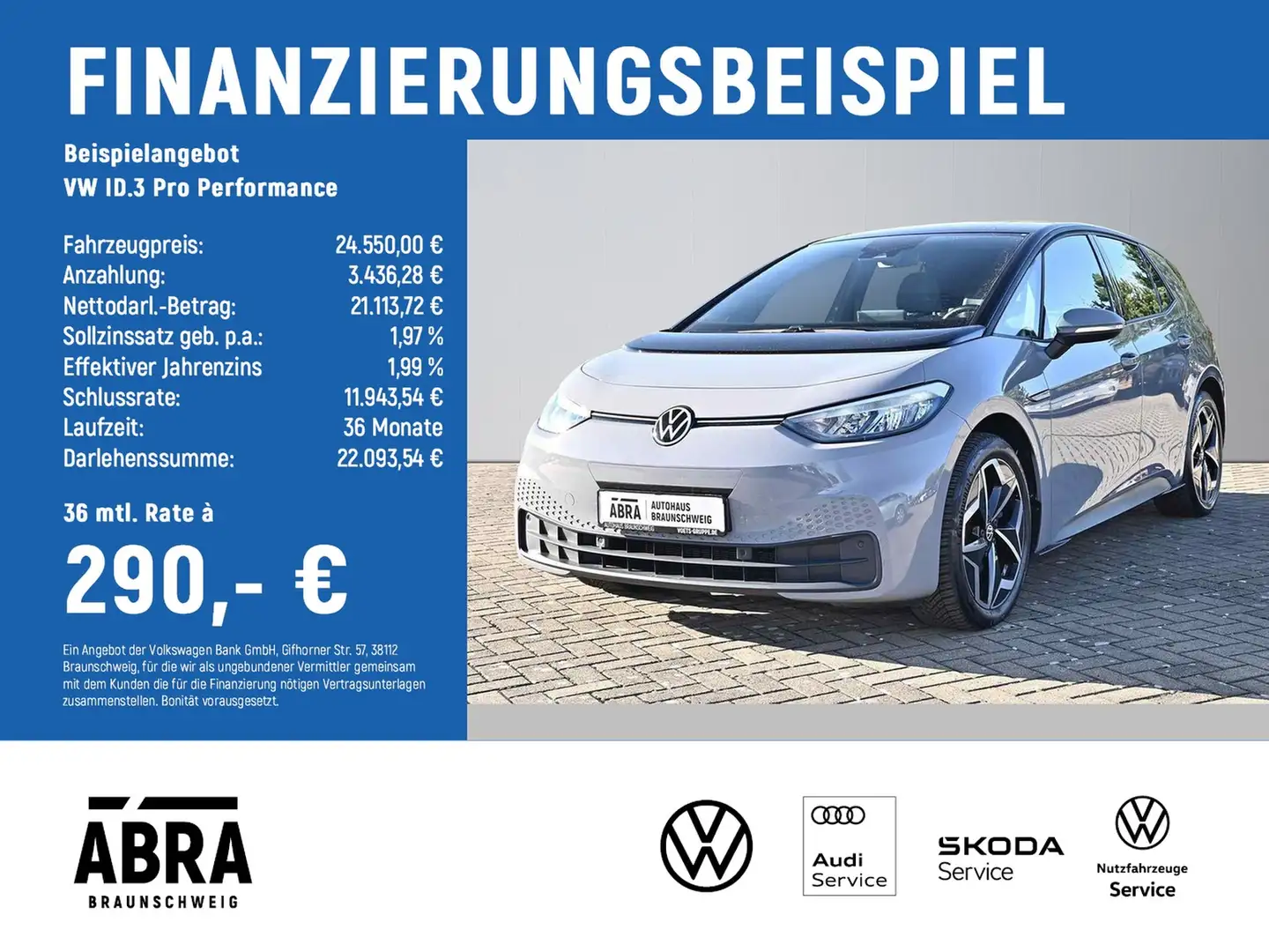 Volkswagen ID.3 Pro Performance LED+NAVI+LANE+ACC+PDC+GRA Grau - 2
