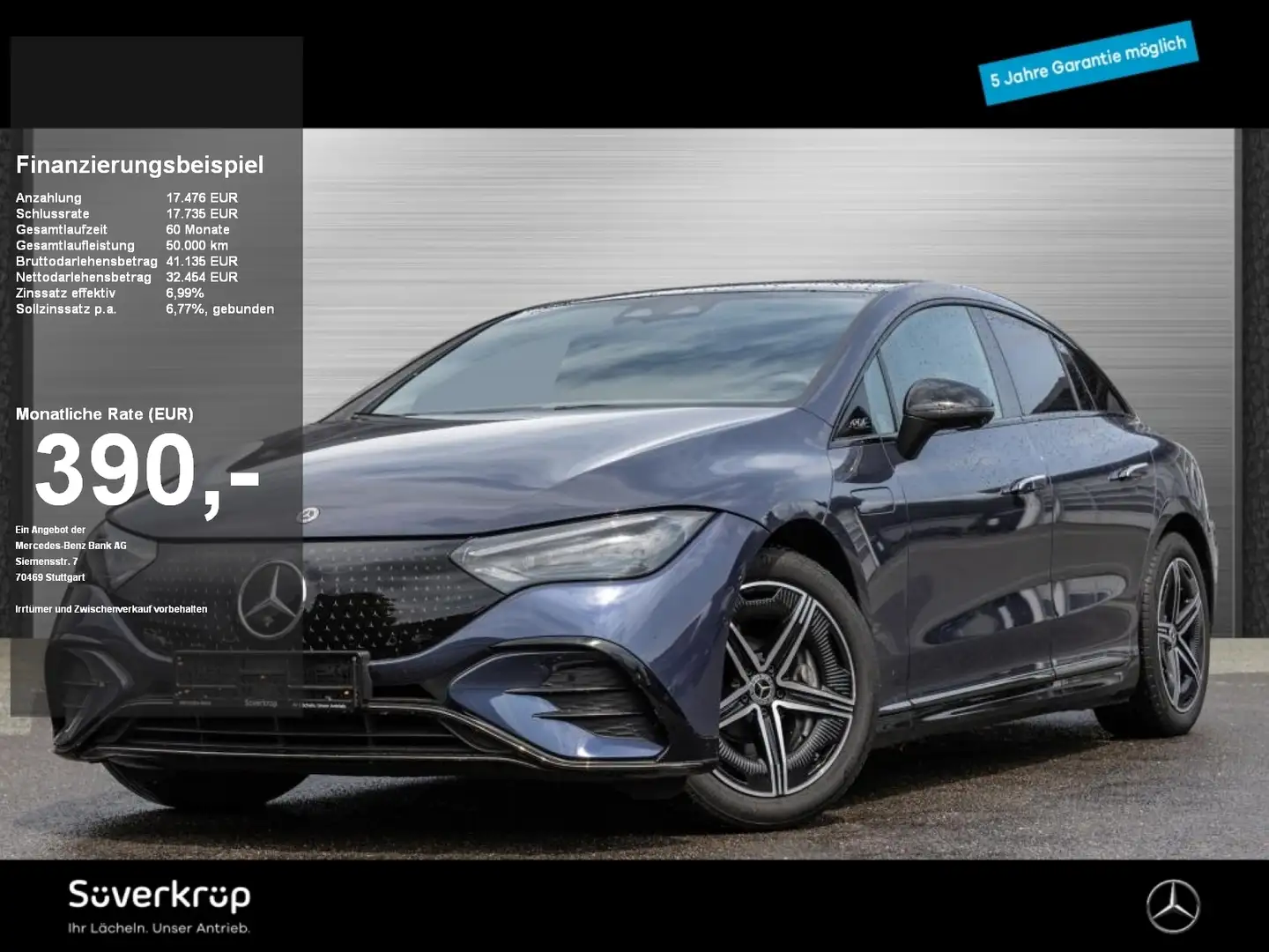 Mercedes-Benz EQE 300 , BURM AMG PREMIUM NIGHT DISTR SPUR 360 Blau - 1
