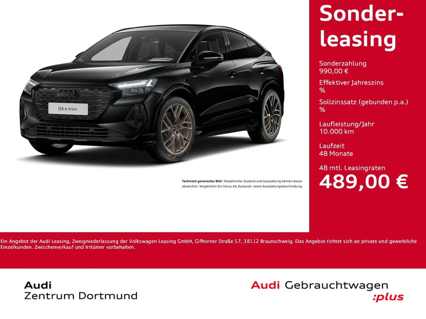 Audi Q4 e-tron Sportback 55 quattro S LINE LM21 NAVI Schwarz - 1