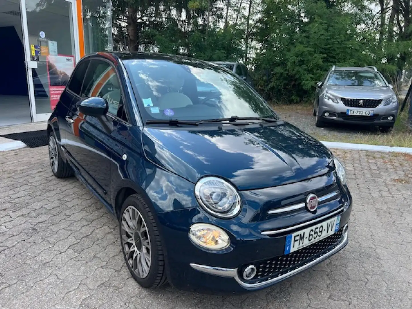 Fiat 500 1.2i - 69 - ECO PACK TOIT PANORAMIQUE Bleu - 2