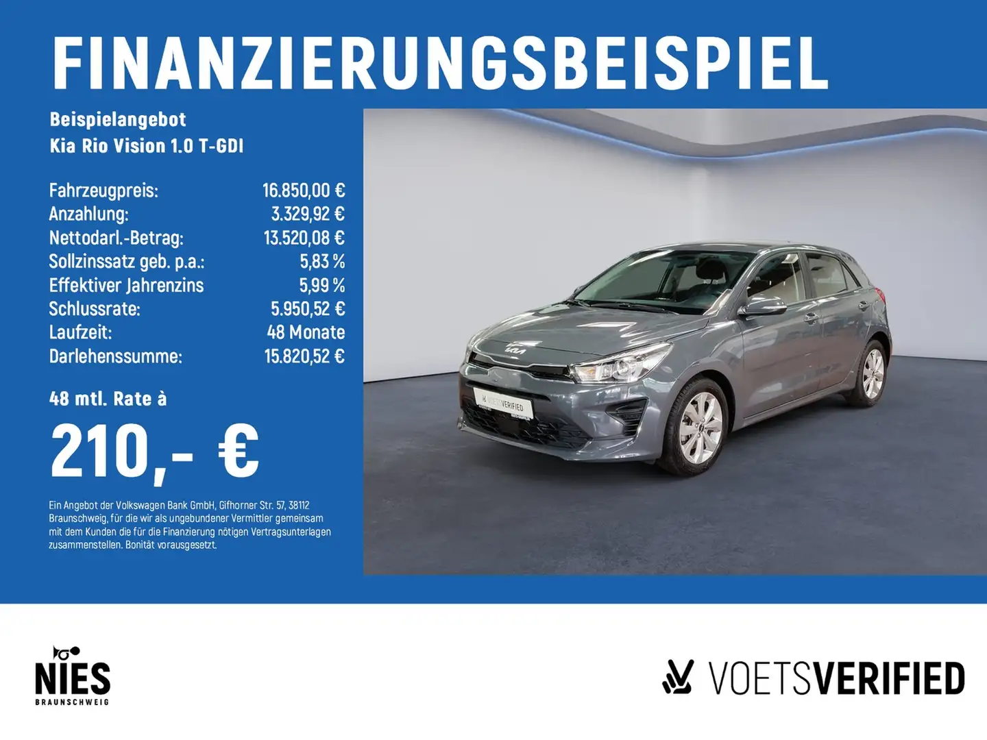 Kia Rio Vision 1.0 T-GDI SHZ+PDC H+DAB Gris - 2